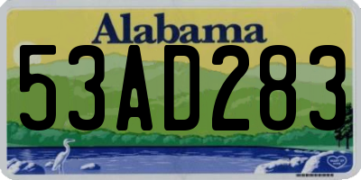 AL license plate 53AD283