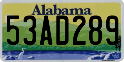 AL license plate 53AD289
