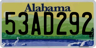AL license plate 53AD292