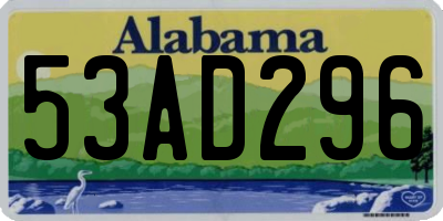 AL license plate 53AD296