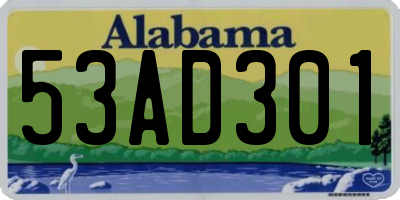AL license plate 53AD301