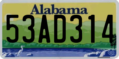 AL license plate 53AD314