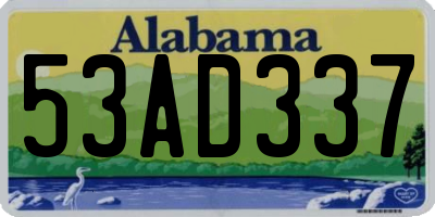 AL license plate 53AD337