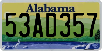 AL license plate 53AD357