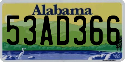 AL license plate 53AD366
