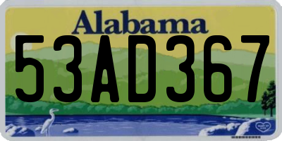 AL license plate 53AD367