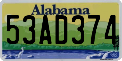 AL license plate 53AD374