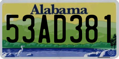 AL license plate 53AD381