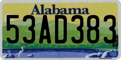 AL license plate 53AD383