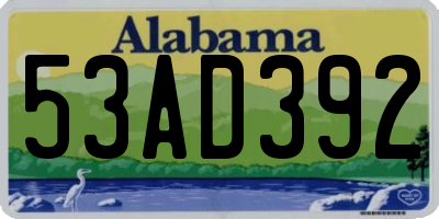 AL license plate 53AD392