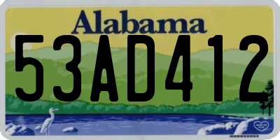 AL license plate 53AD412
