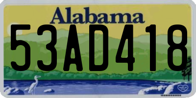 AL license plate 53AD418