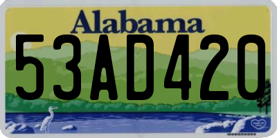 AL license plate 53AD420