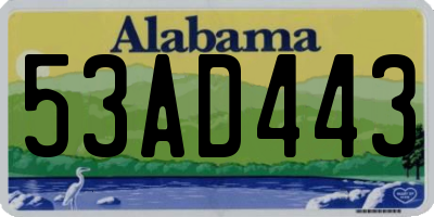 AL license plate 53AD443