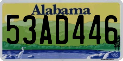AL license plate 53AD446