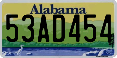 AL license plate 53AD454