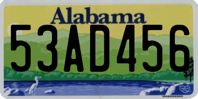 AL license plate 53AD456