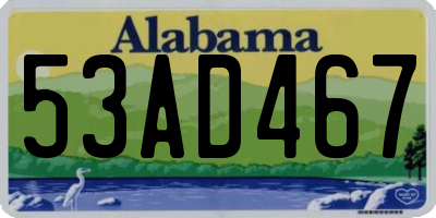 AL license plate 53AD467