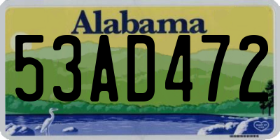 AL license plate 53AD472