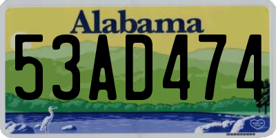 AL license plate 53AD474