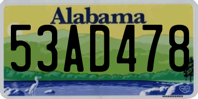 AL license plate 53AD478