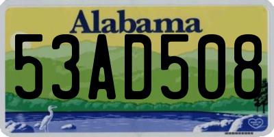 AL license plate 53AD508