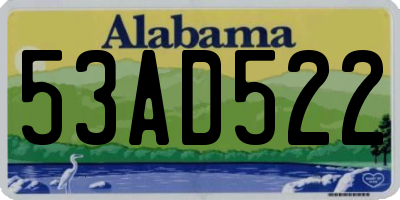 AL license plate 53AD522