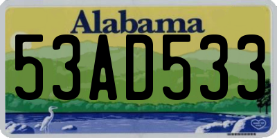AL license plate 53AD533