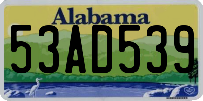 AL license plate 53AD539