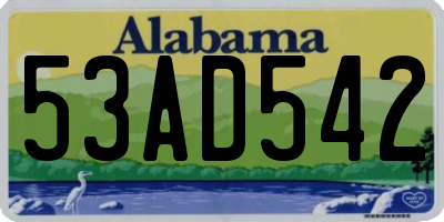 AL license plate 53AD542