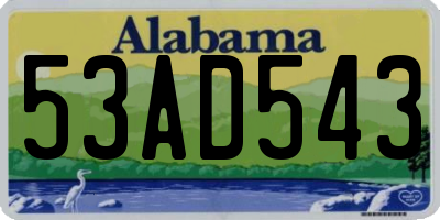 AL license plate 53AD543