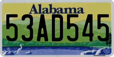 AL license plate 53AD545