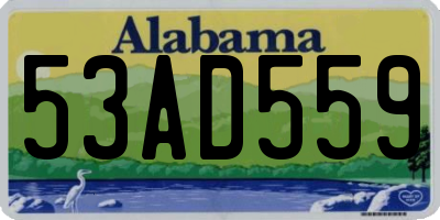 AL license plate 53AD559