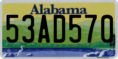 AL license plate 53AD570