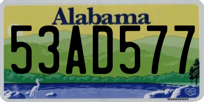 AL license plate 53AD577