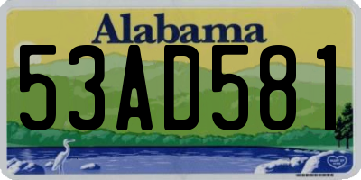 AL license plate 53AD581
