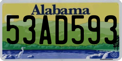 AL license plate 53AD593