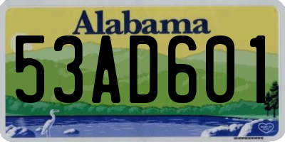 AL license plate 53AD601