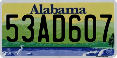 AL license plate 53AD607