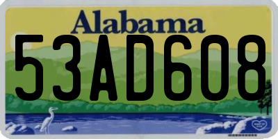 AL license plate 53AD608