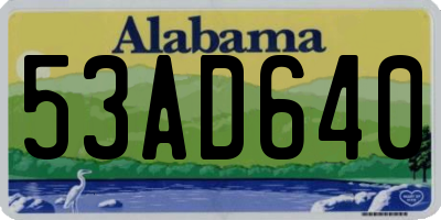 AL license plate 53AD640