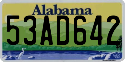 AL license plate 53AD642