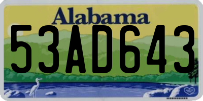 AL license plate 53AD643