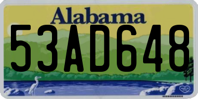 AL license plate 53AD648