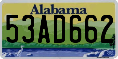 AL license plate 53AD662