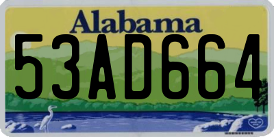 AL license plate 53AD664