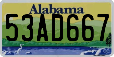 AL license plate 53AD667