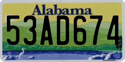 AL license plate 53AD674