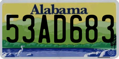 AL license plate 53AD683