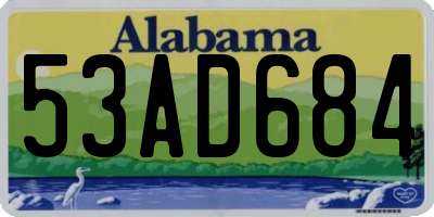 AL license plate 53AD684